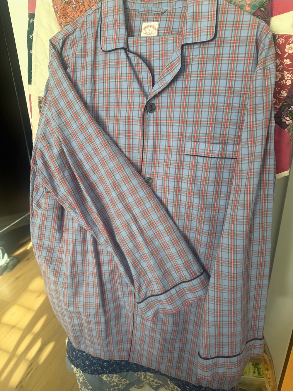 Classic Blue and Red Plaid Men’s Pajamas
